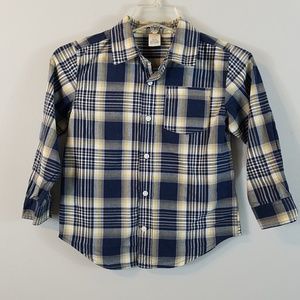 Boys Gymboree Plaid‎ Button Up Shirt S 5-6
